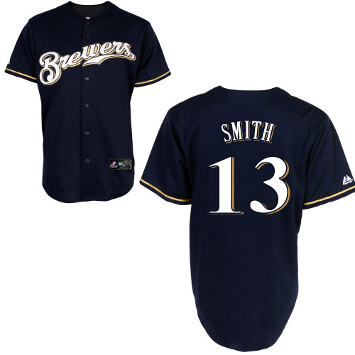 Will Smith #13 mlb Jersey-Milwaukee Brewers Women's Authentic 2014 Navy Cool Base BP Baseball Jersey